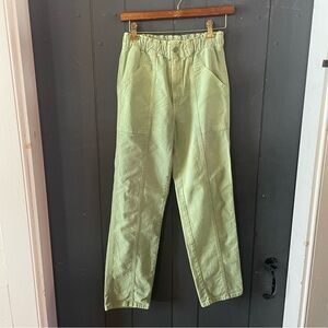 Mother The Springy Ankle Loden Frost Cropped Green Pants